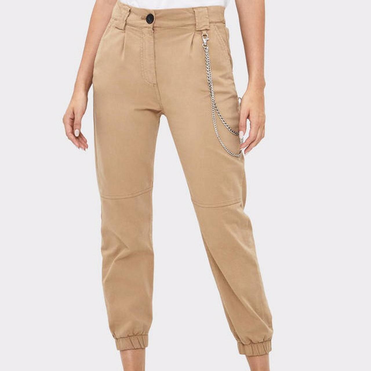 Bershka SKATER-FIT WITH LOBSTER CLASP - Trousers - camel - Zalando.de