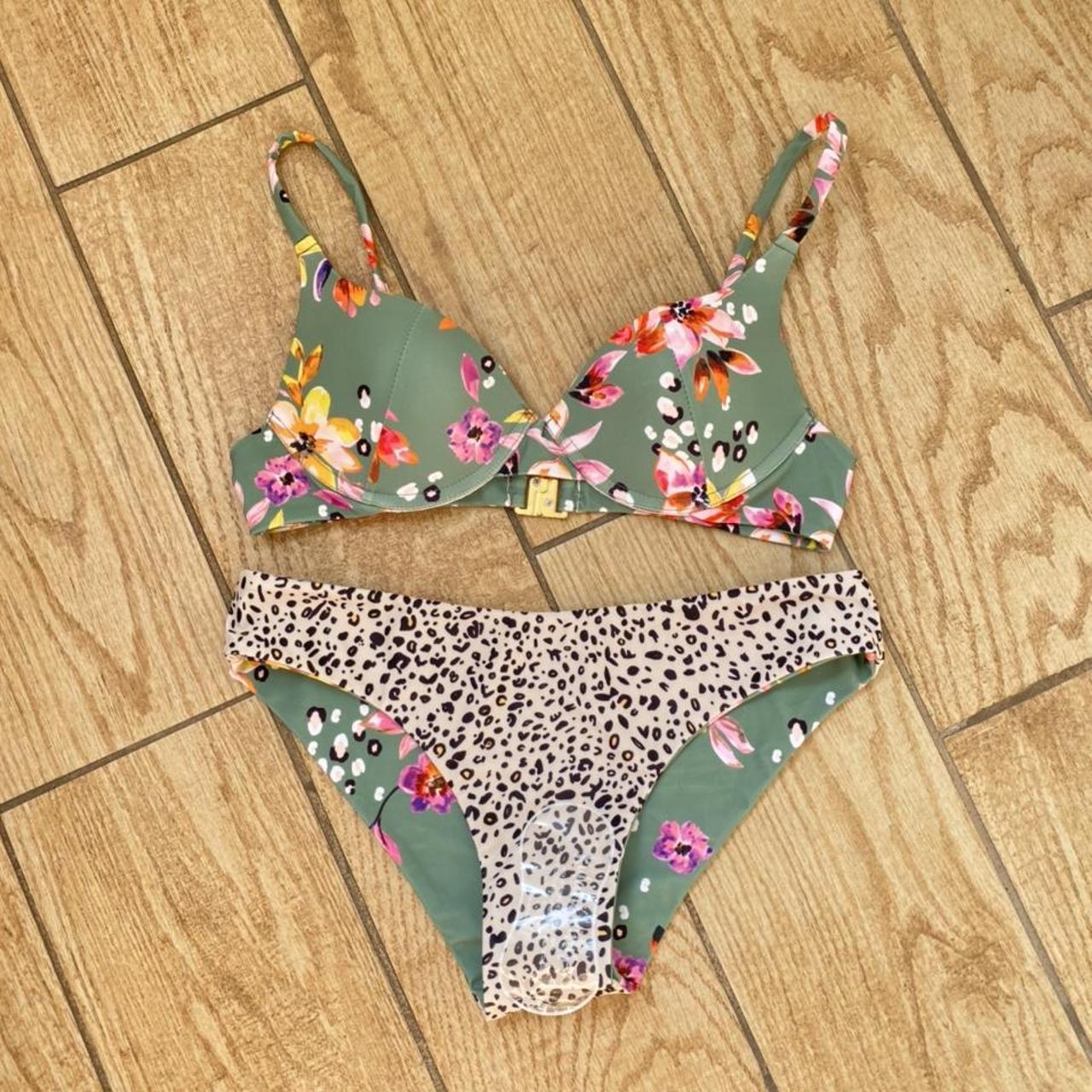 Kulani Kinis Women's Green and Brown Bikinisandtankinisets Depop