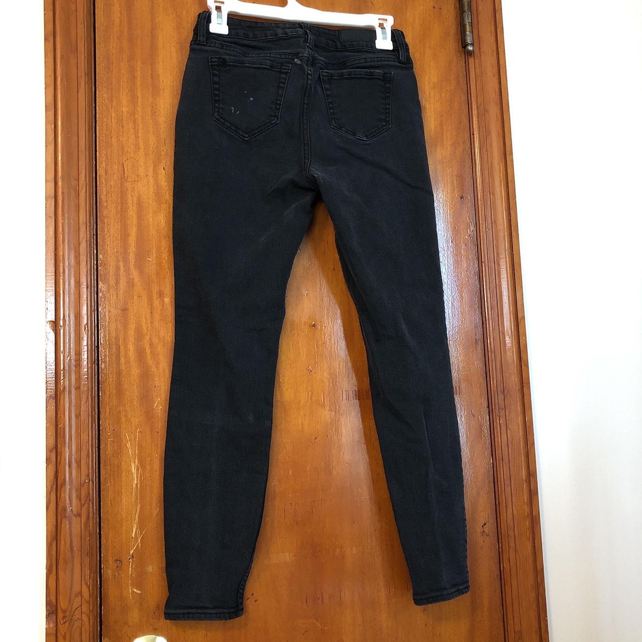 Black skinny jeans with paint splatters on the... Depop