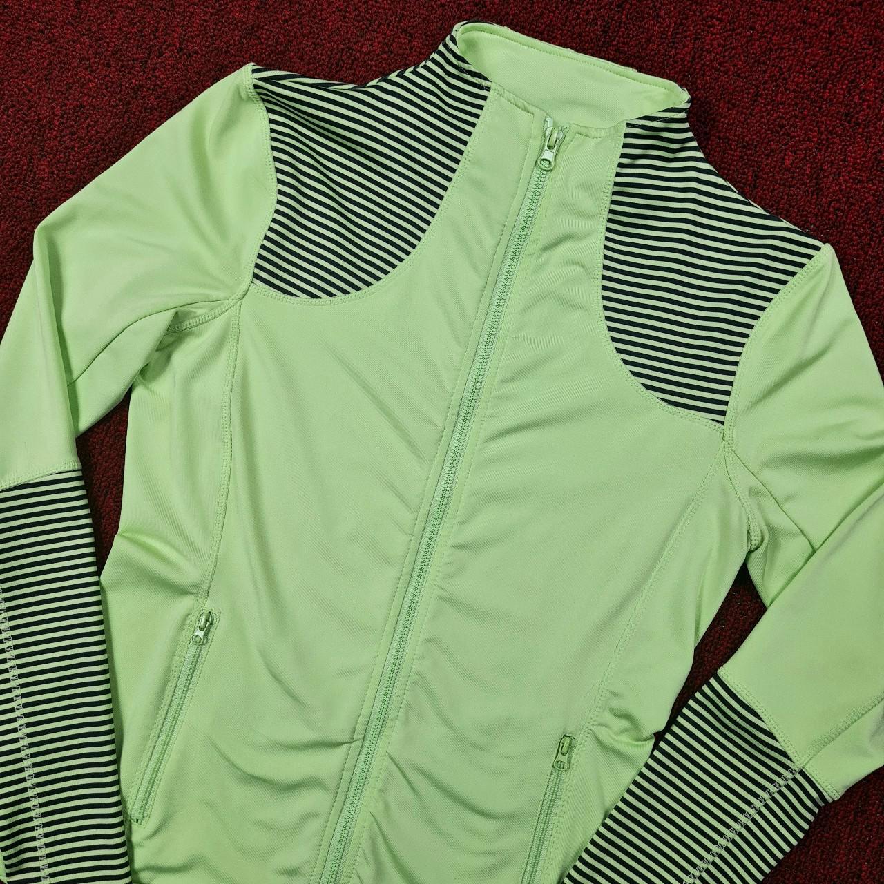 Lime Green Striped Jacket. Athletic/track jacket... - Depop