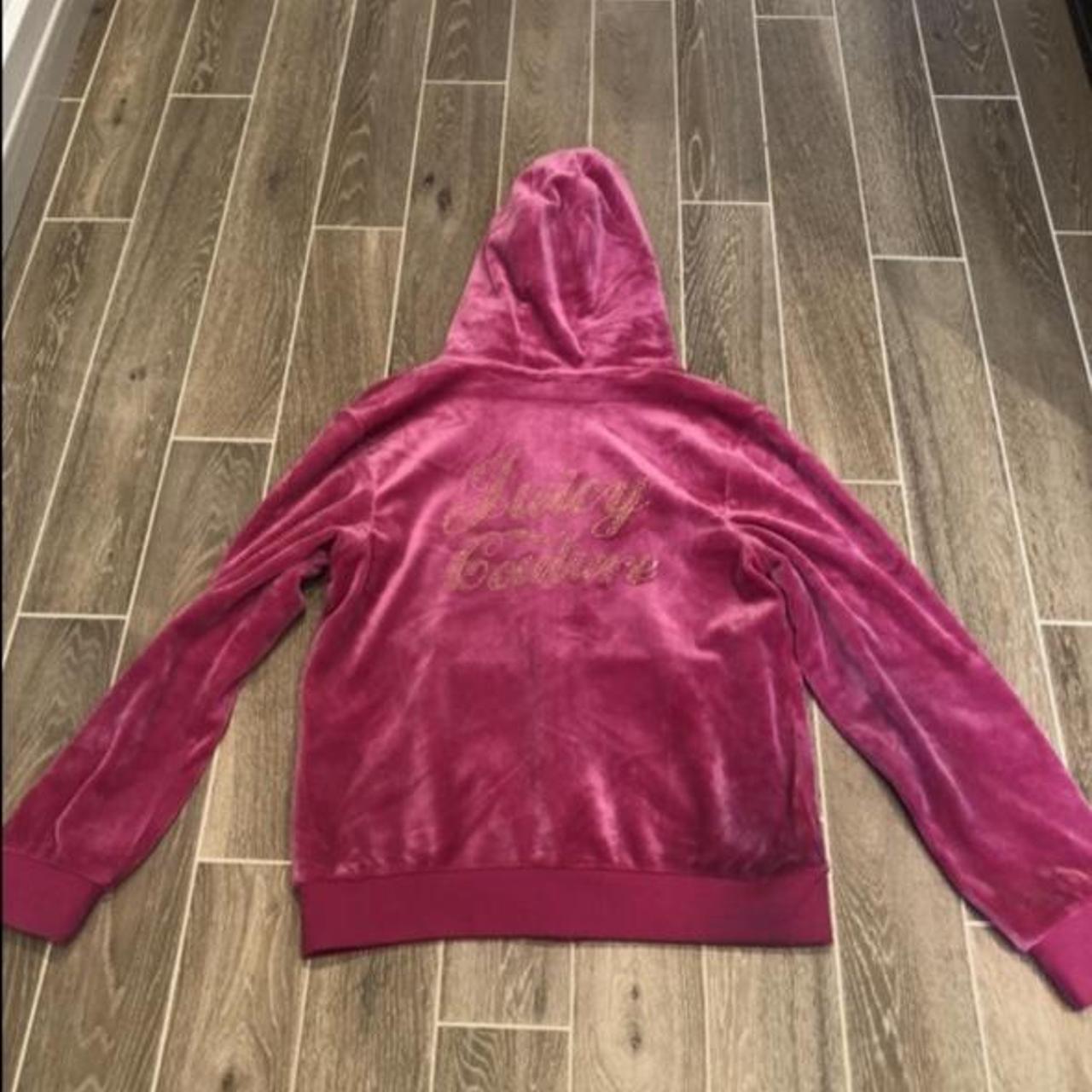 Juicy Couture Women's Pink and Gold Hoodie | Depop