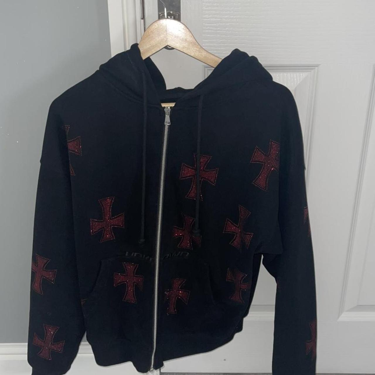 Unknown London Men's Black and Red Joggerstracksuits Depop