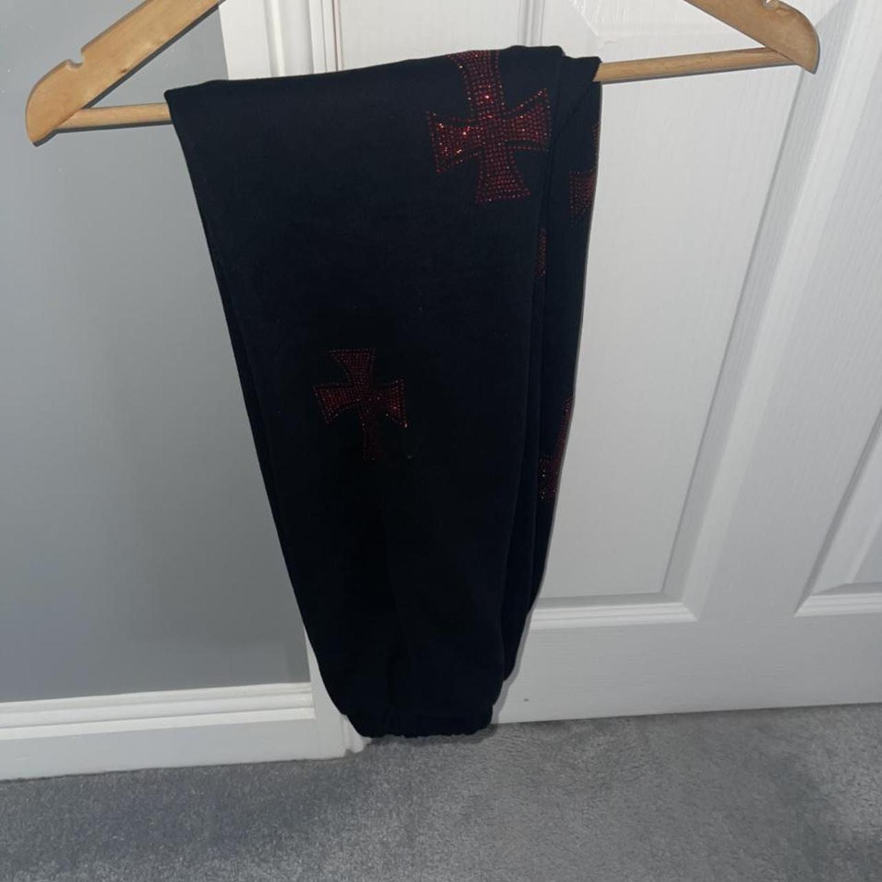 Unknown London Men's Black and Red Joggerstracksuits Depop