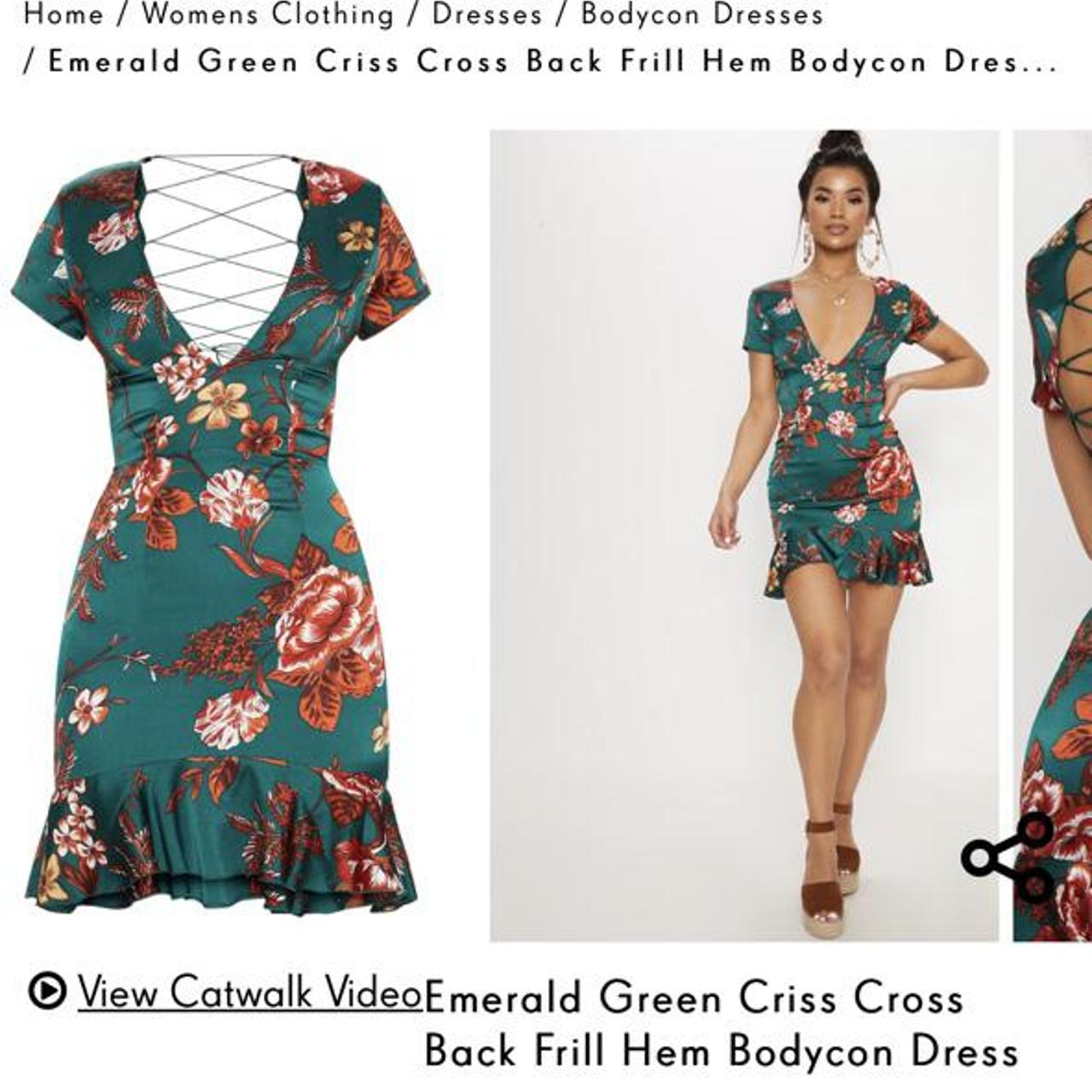 emerald green criss cross dress