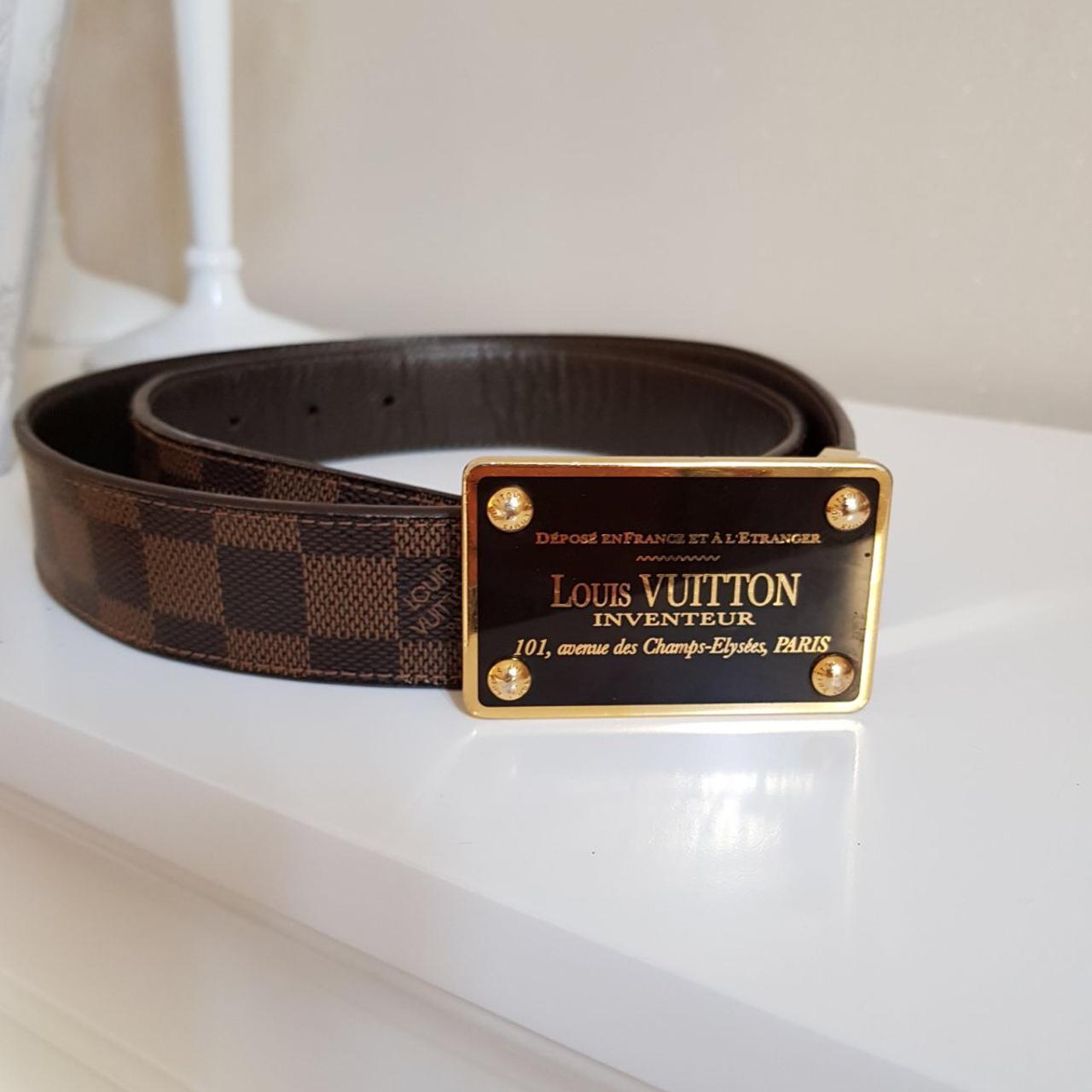Cintura Louis Vuitton scacchi marrone misura 90/36 - Depop