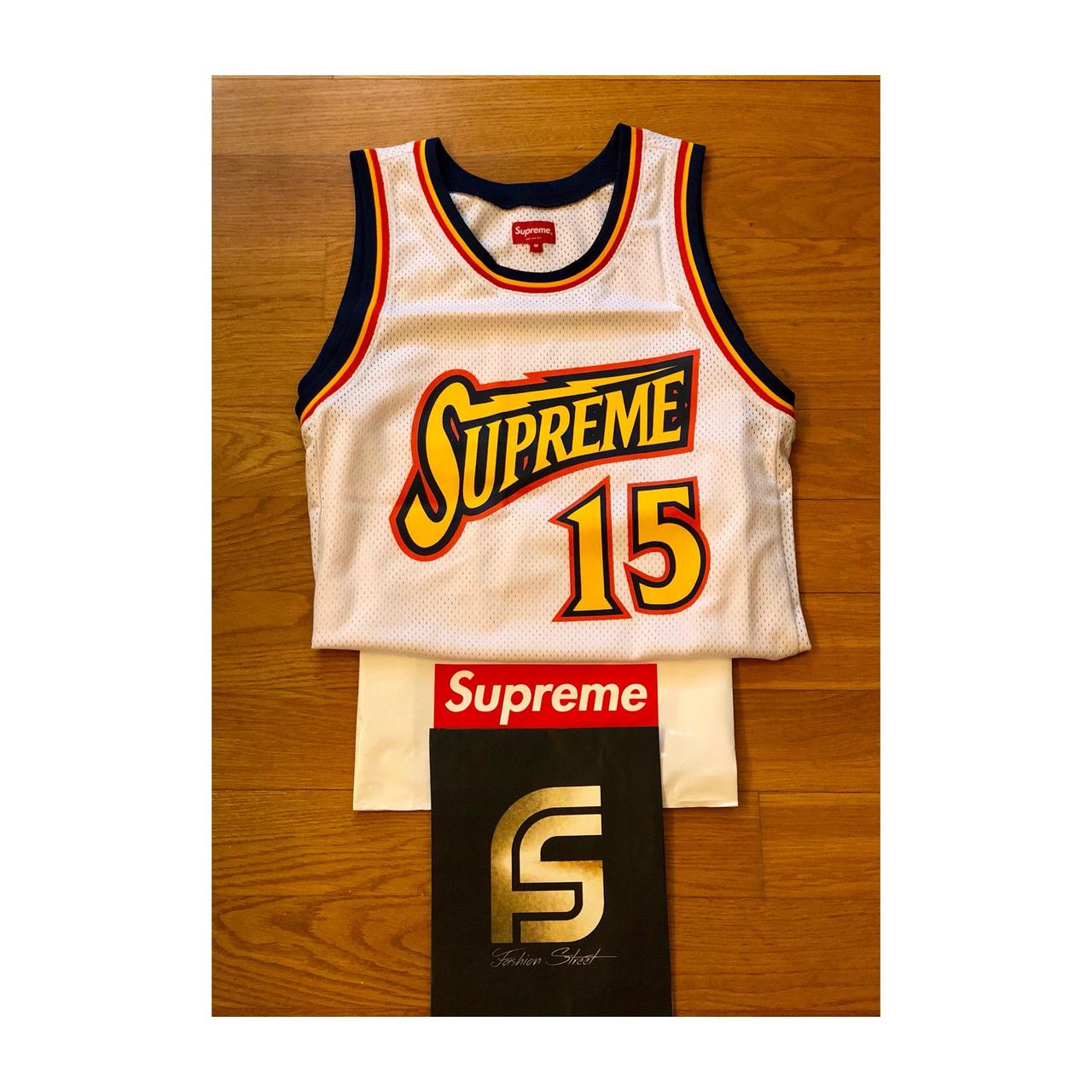 Supreme Bolt Basketball Jersey Meet Up Roma/Napoli - Depop