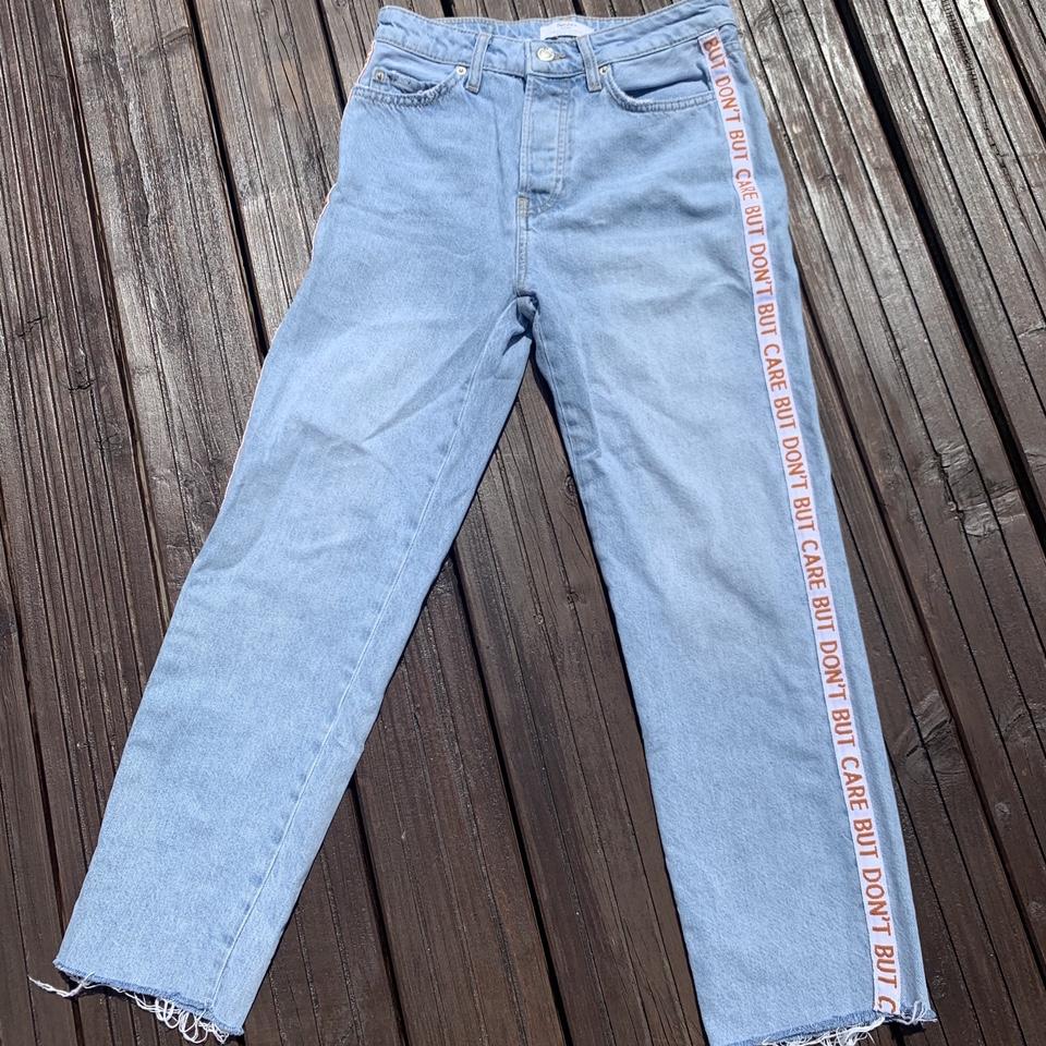 BERSHKA Care but don t jeans Size UK6 Worn a Depop