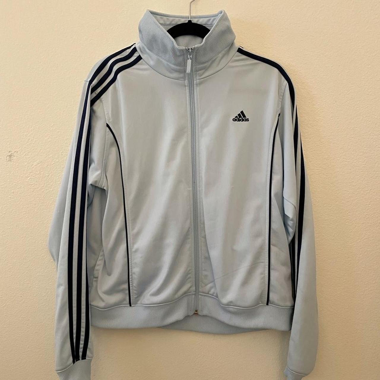 Light Blue Adidas Track Suit Jacket #adidas... - Depop