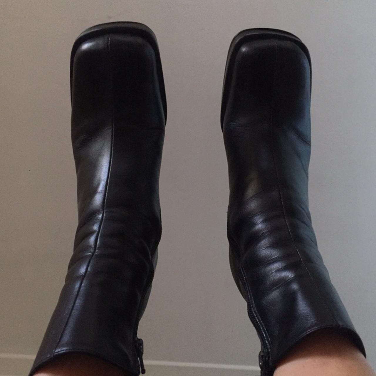 Vintage 90’s Chunky Boot | Charles David | Black |... - Depop