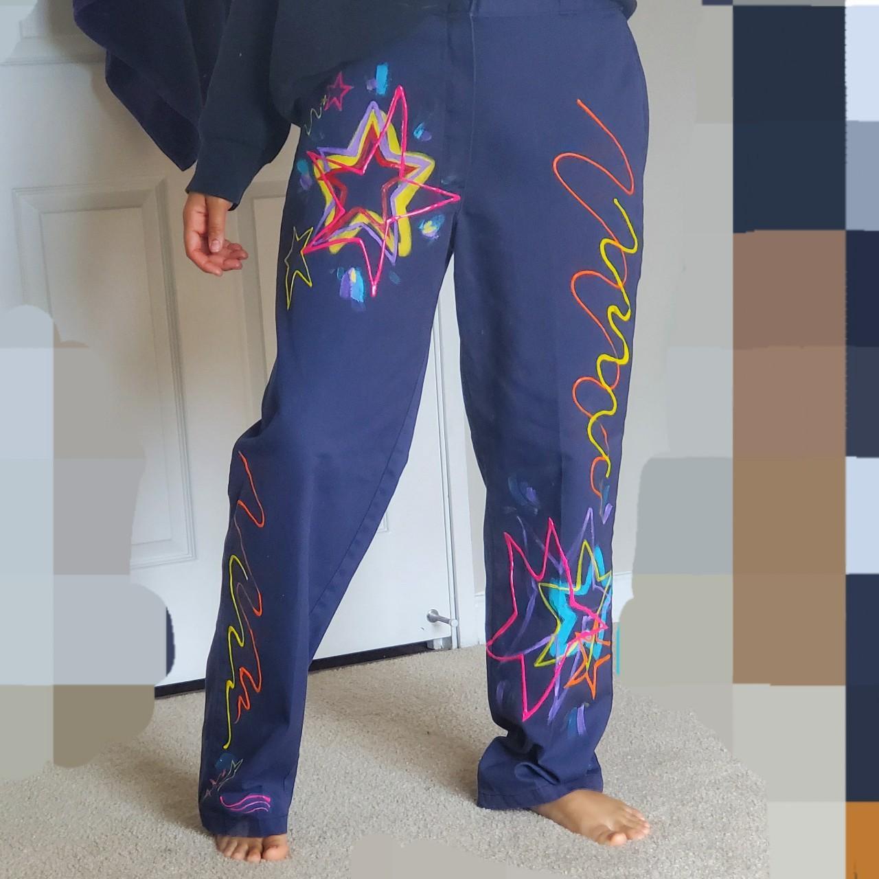 handpainted groovy stars 874 original fit dickies.... - Depop