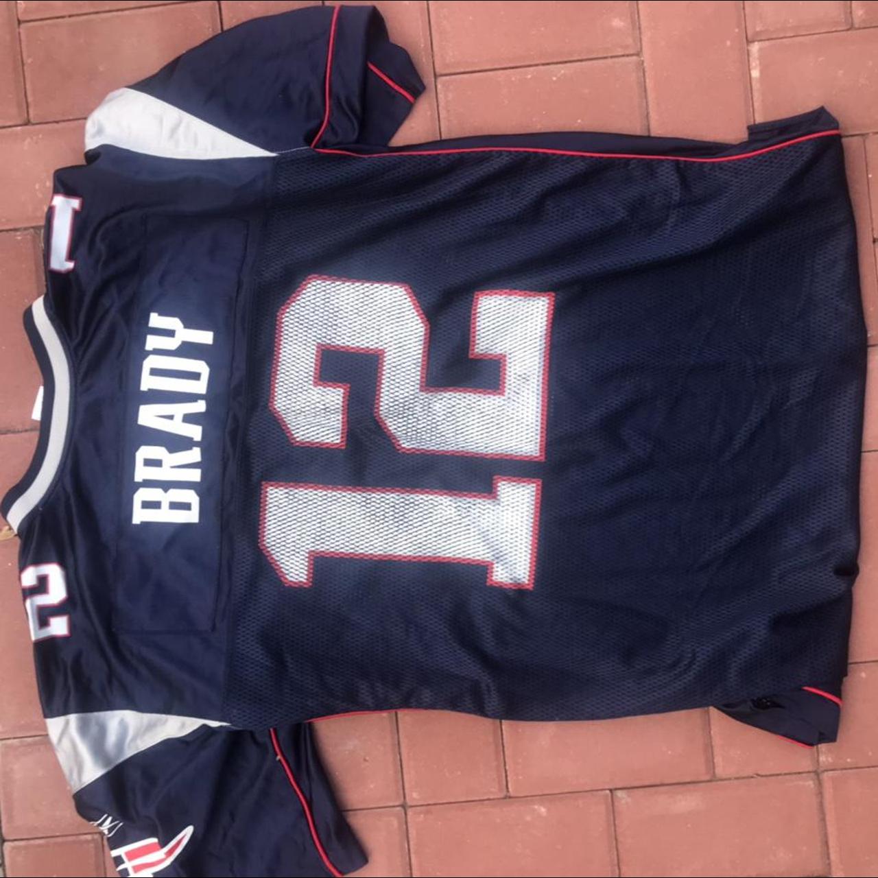 NFL NEW ENGLAND PATRIOTS TOM BRADY WHITE BLUE REEBOK MENS 2XL JERSEY