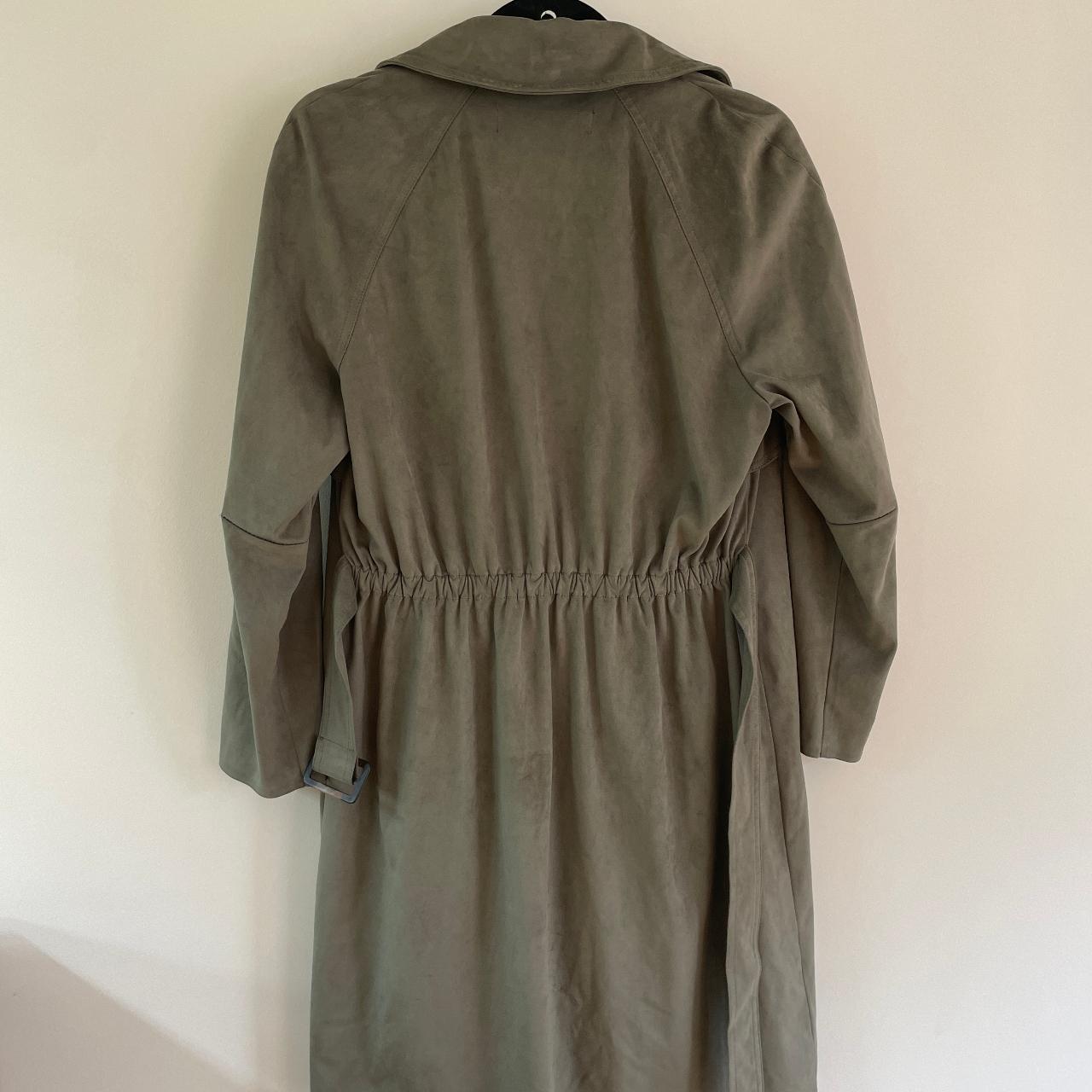 Trench Coat Zara Summer Retro Suede Long-Sleeved... - Depop