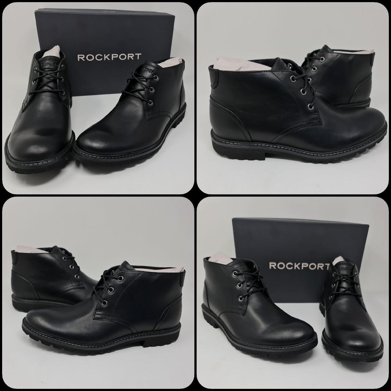 NEW - Rockport Mens S&R Black Leather Chukka Boots -... - Depop