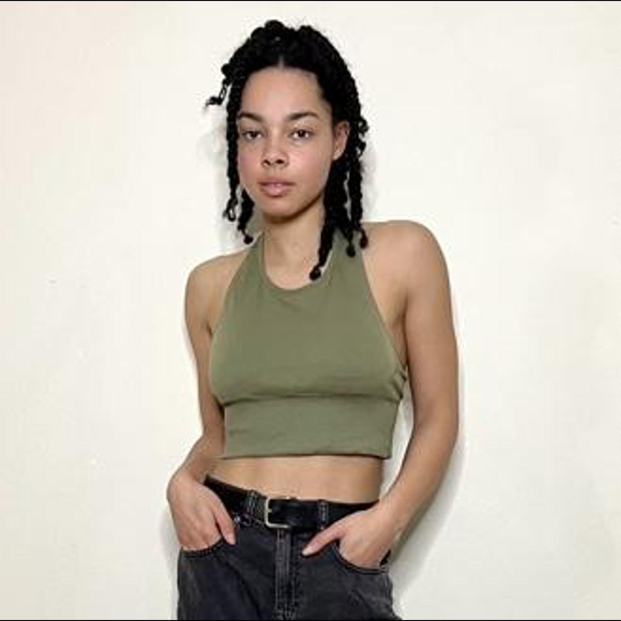 Khaki Green Sports Bra 👚 About it: khaki green... - Depop