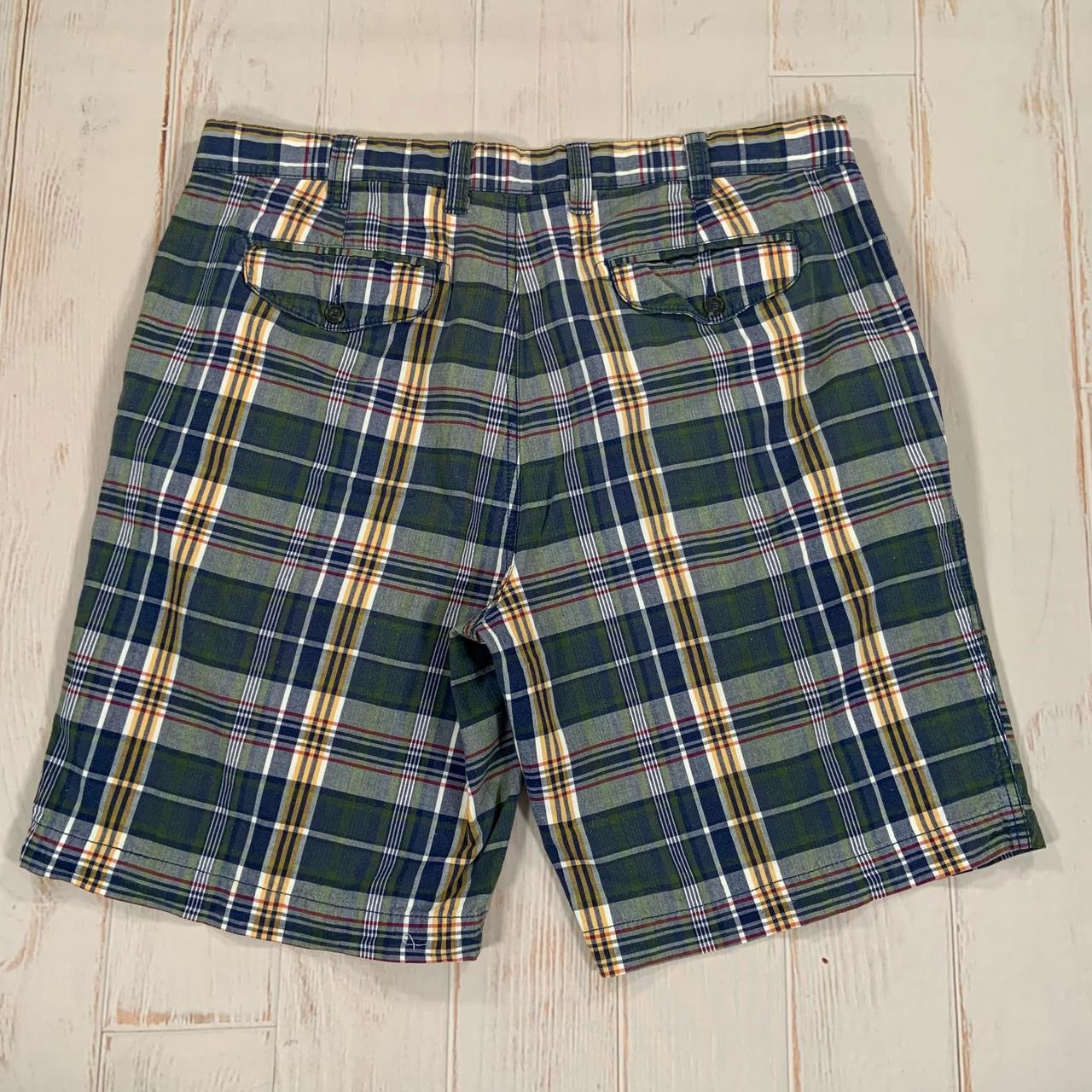 Vintage Tommy Hilfiger Men's Green Blue Yellow Plaid... - Depop