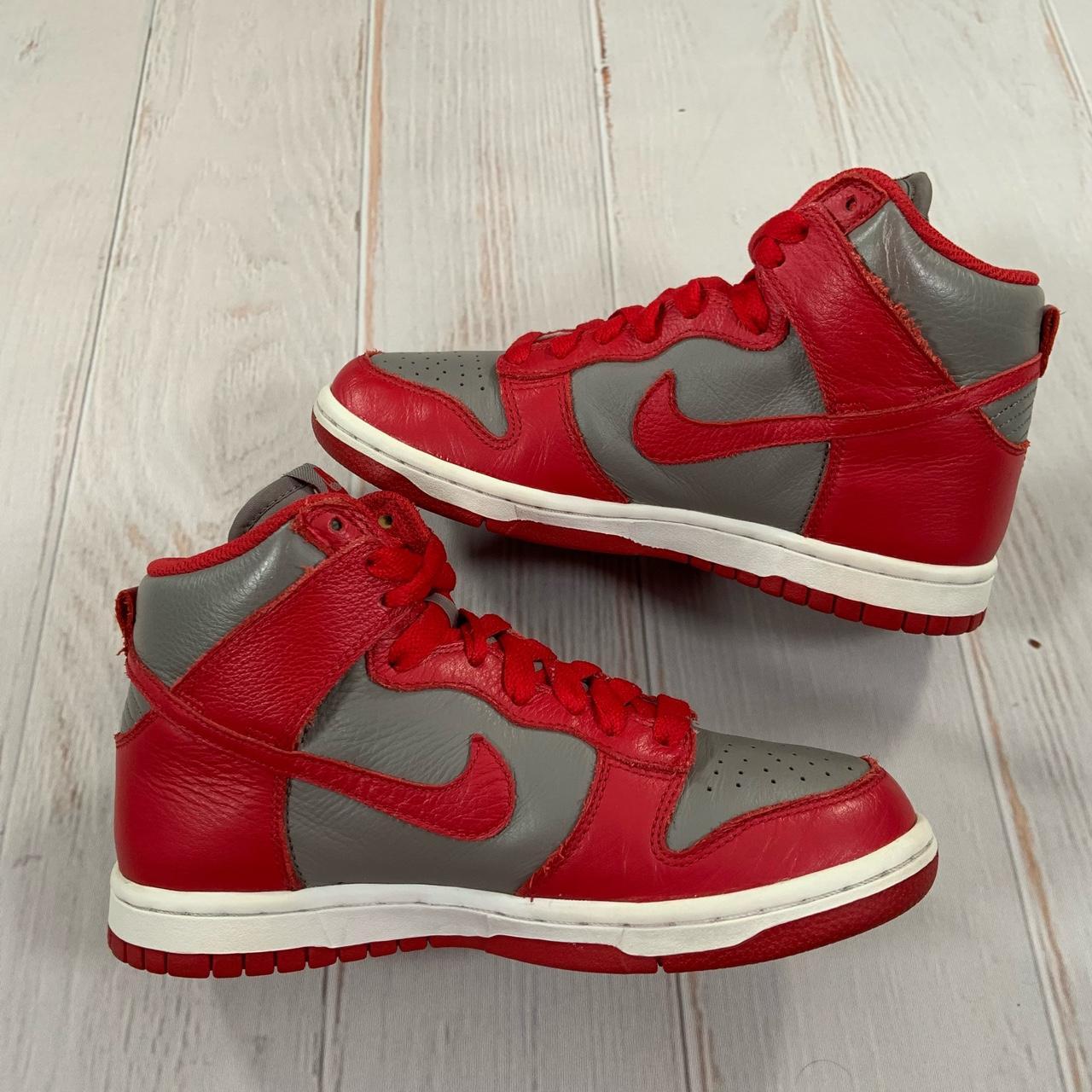 Nike Dunk High Retro QS UNLV Varsity Red Gray 2016... - Depop