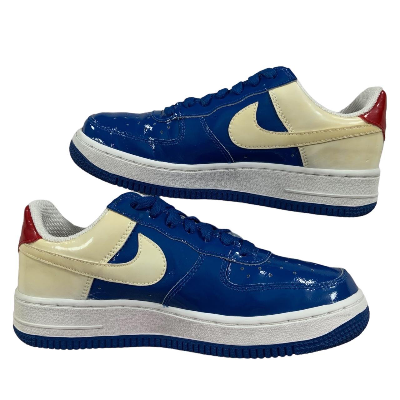 Vintage Nike Air Force 1 Low Sheed Blue Jay White... - Depop