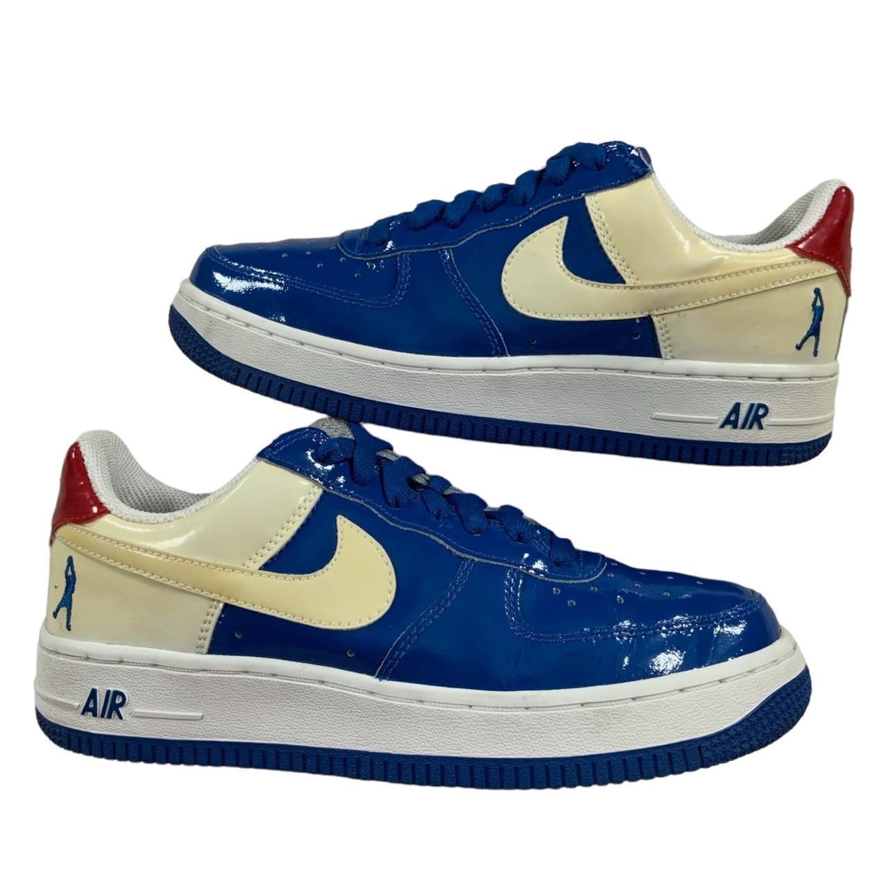 Vintage Nike Air Force 1 Low Sheed Blue Jay White... - Depop