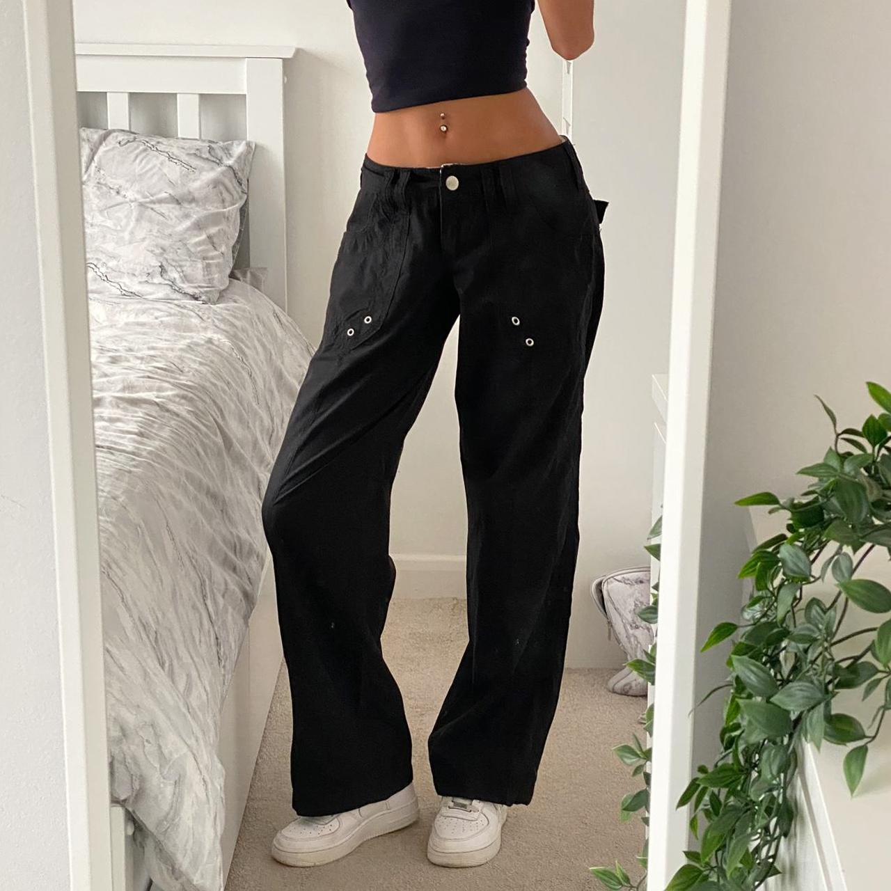 Vintage Y2K Black Low Rise Skinny Leg Women's 2000s Sweatpants