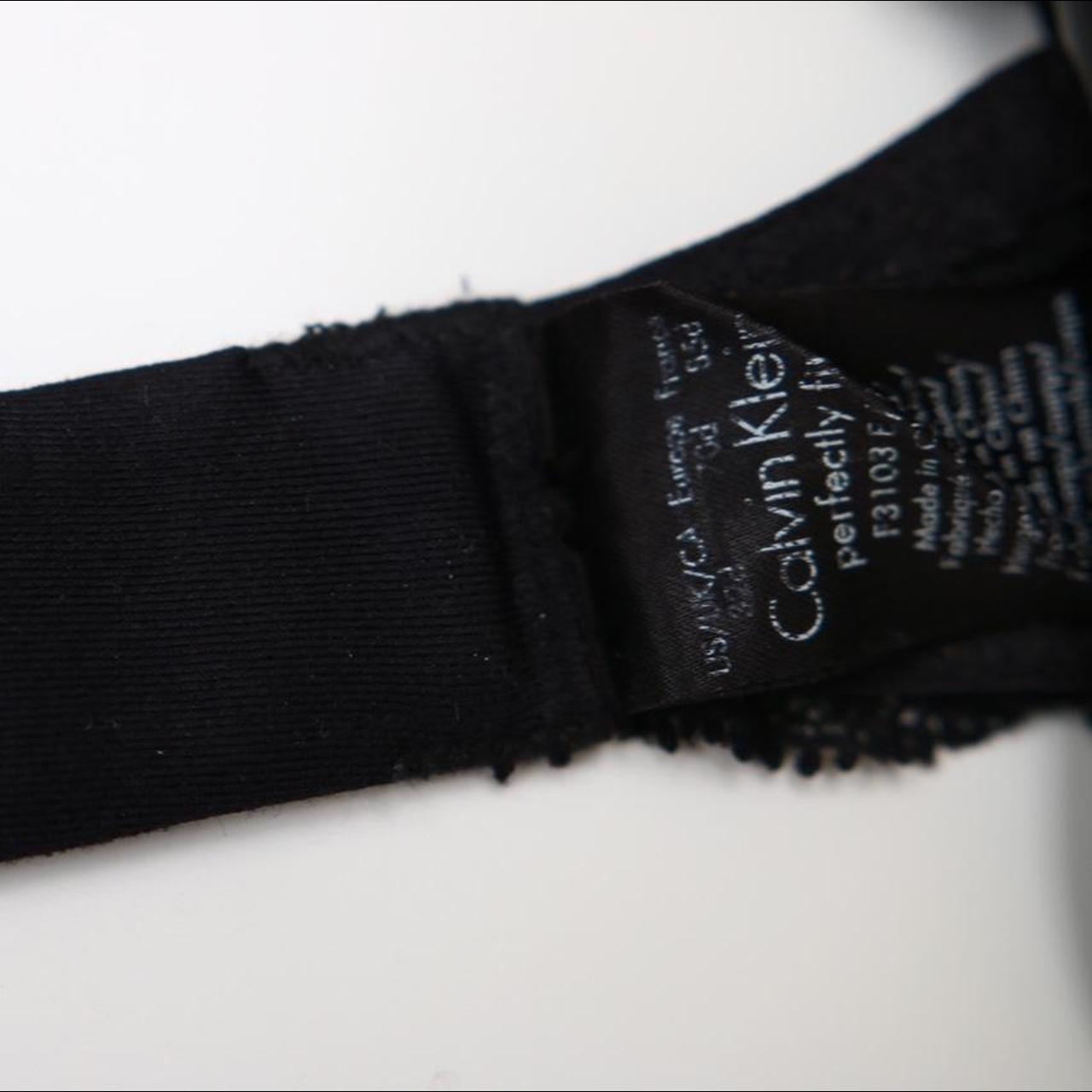 Calvin Klein black lace bra 32c Like new Price is - Depop