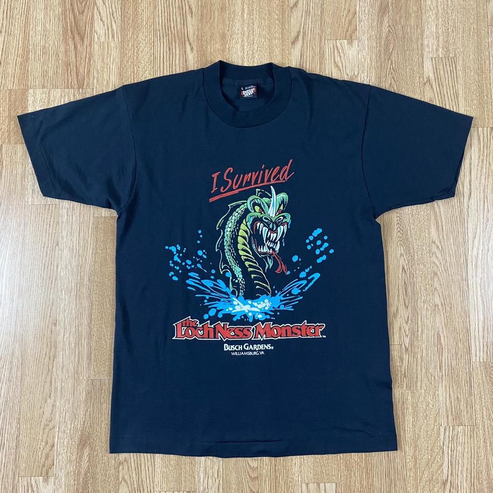 VTG I SURVIVED THE LOCH NESS MONSTER ROLLER COASTER BUSCH GARDENS VA hot TSHIRT