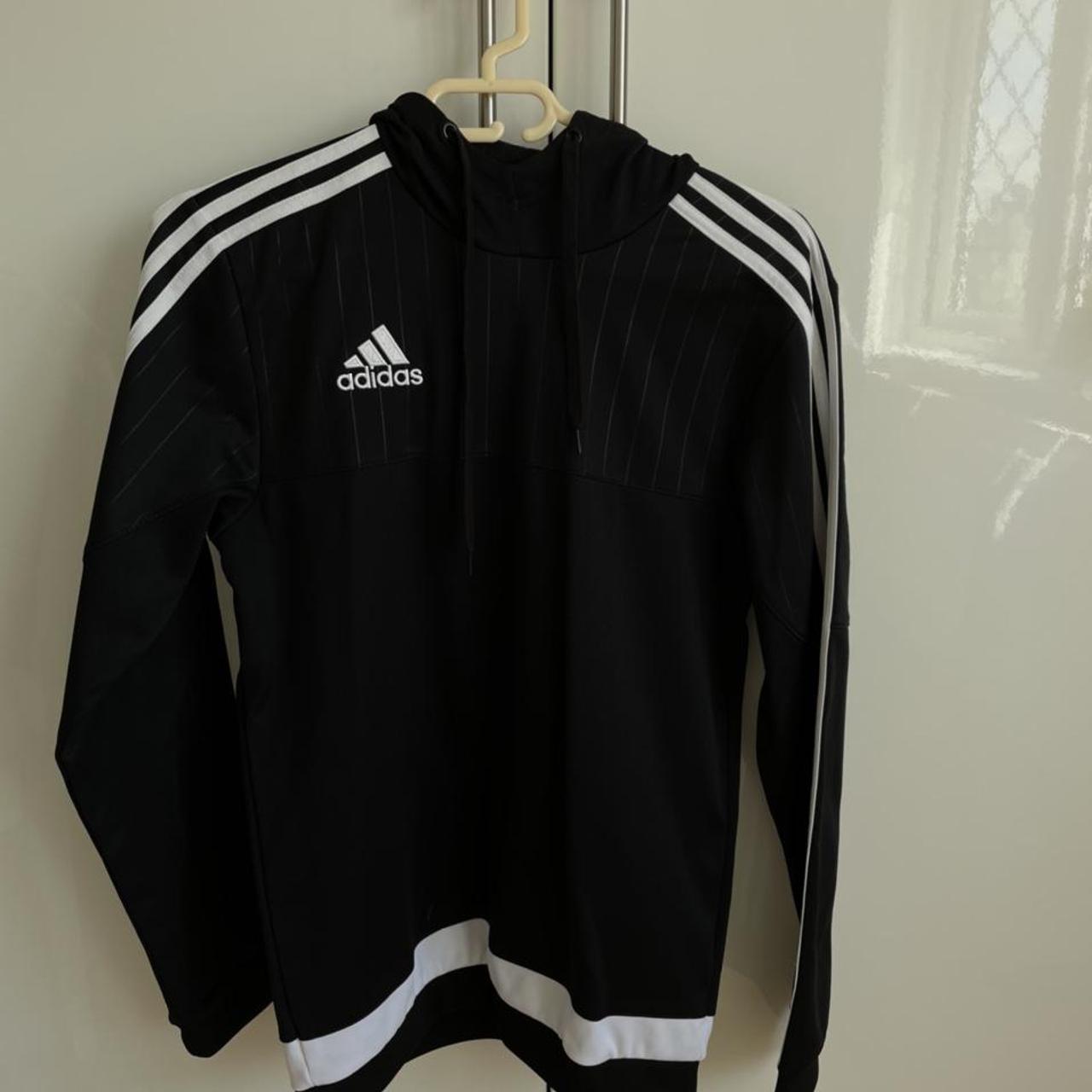 Adidas Men's Black and White Hoodie | Depop