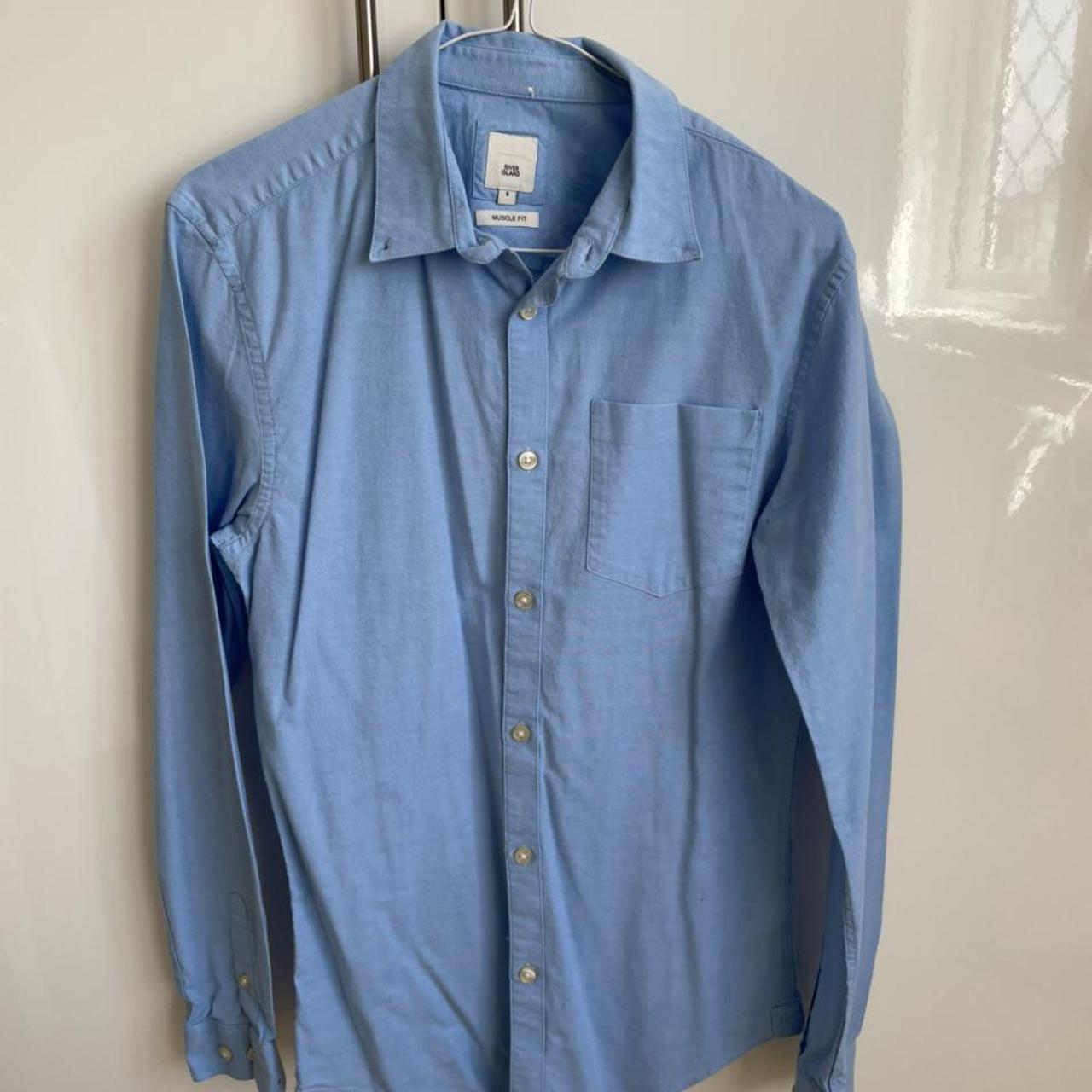 River Island Men's Blue Shirt | Depop