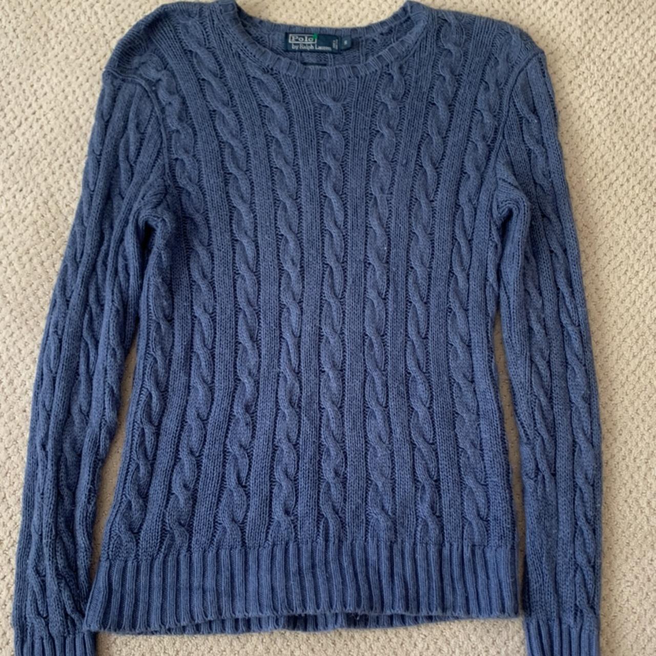 ralph lauren dark blue knit sweater. super cute and... - Depop