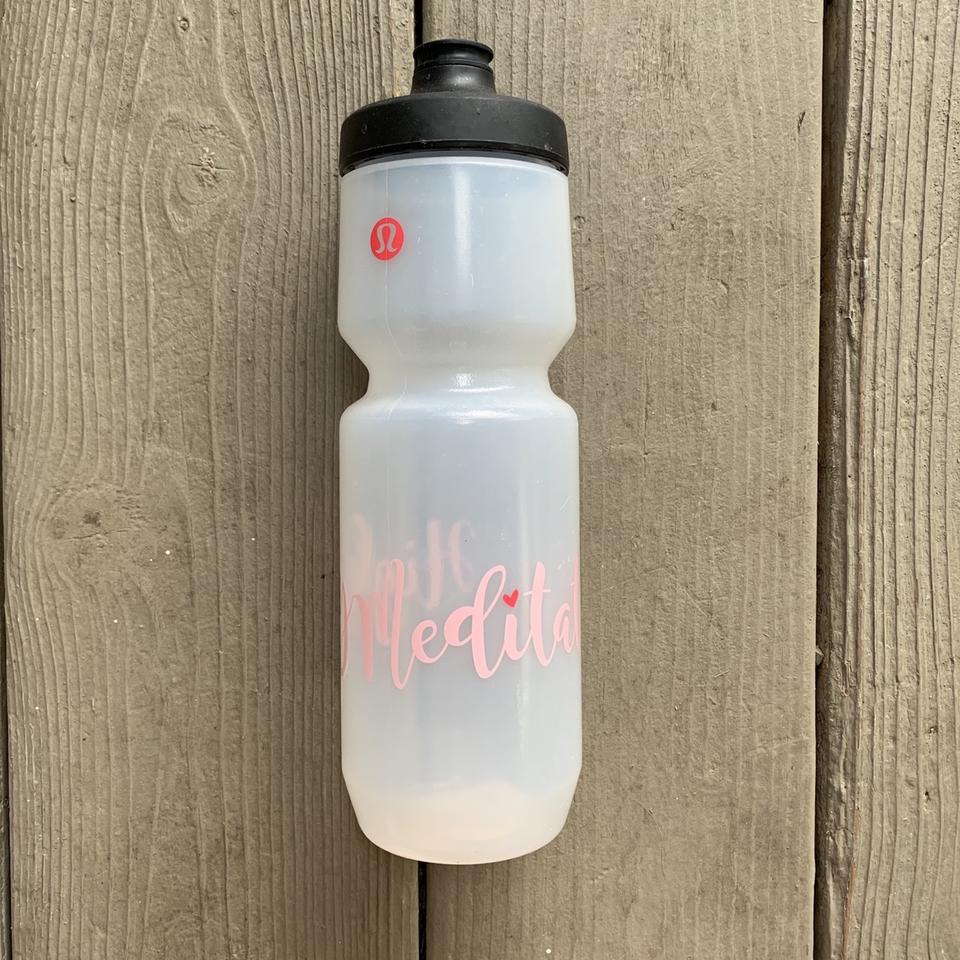 Lululemon LOVE Glass Water Bottle Pink 18oz Silicon - Depop