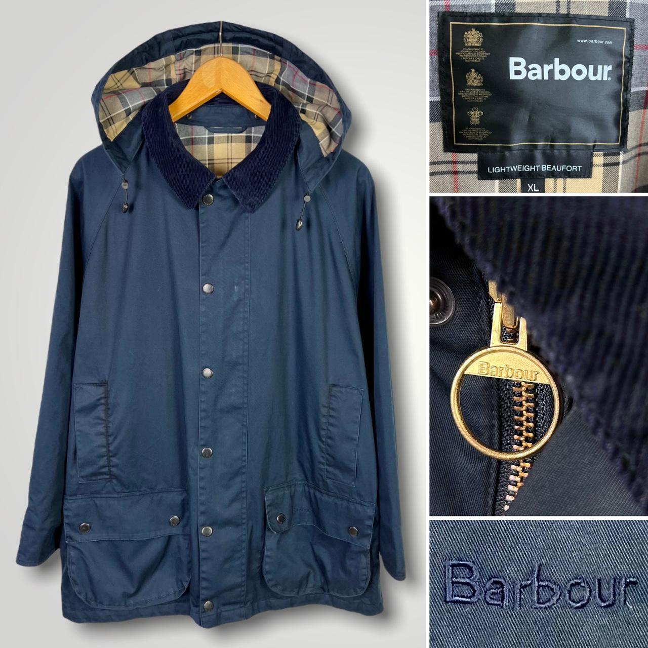 Barbour Lightweight Beaufort Navy Full-Zip Jacket... - Depop