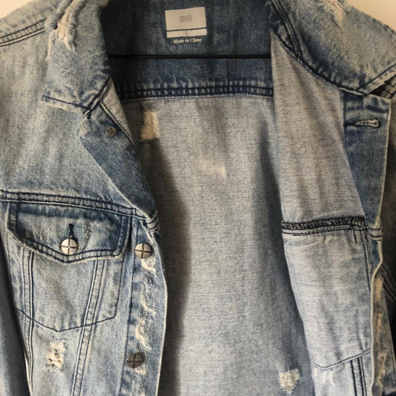 Ksubi distressed denim jacket in a size L. I believe... - Depop