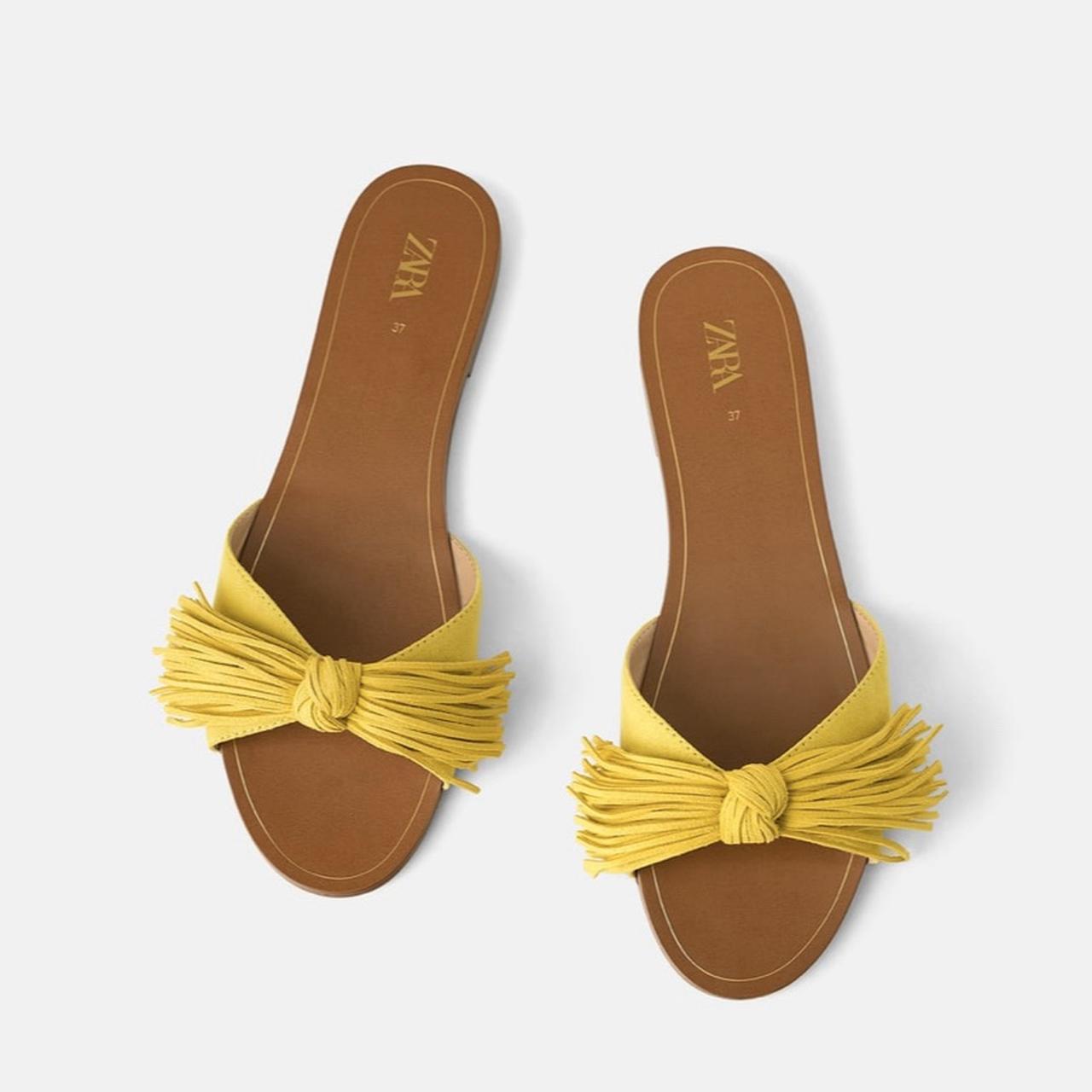 yellow fringe sandals