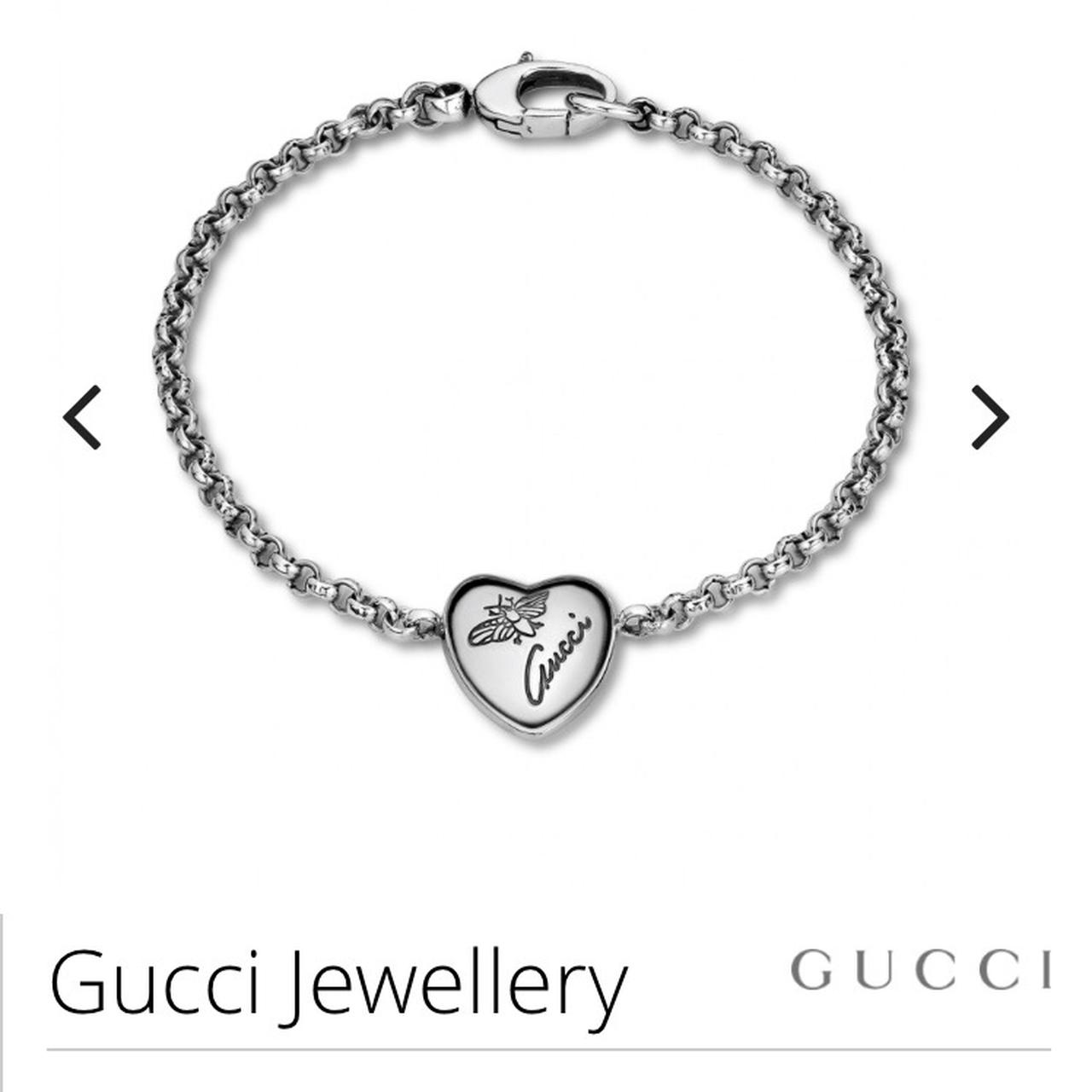 Gucci bracelet silver on sale heart