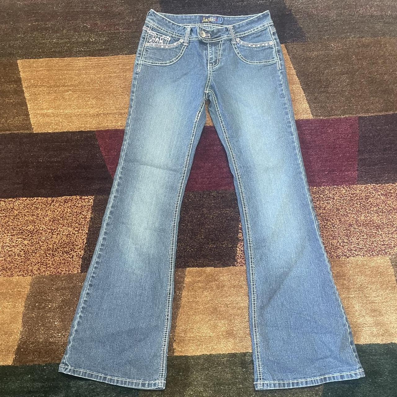 Vintage y2k pink bedazzled jeans by the brand Angels... - Depop