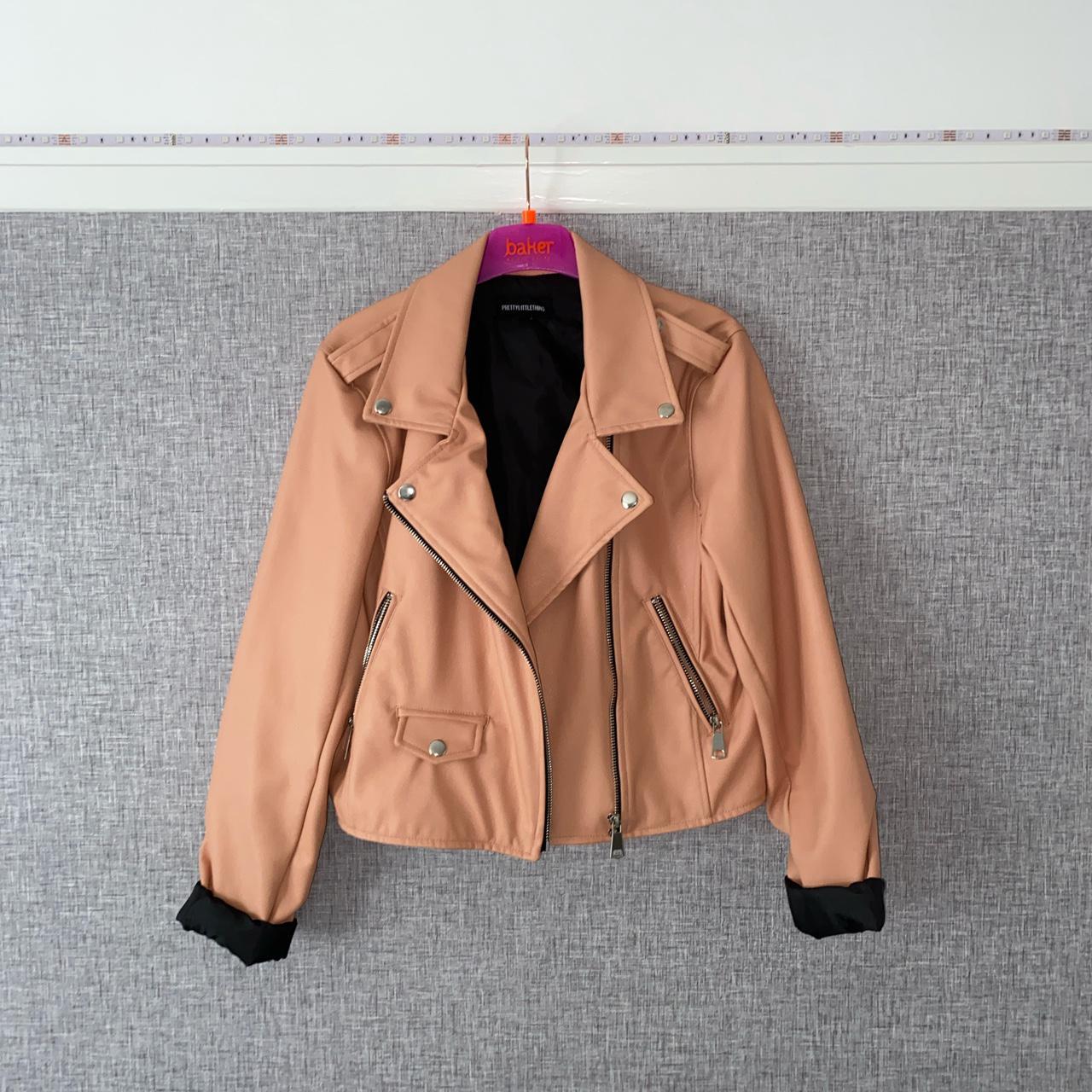 peach biker jacket