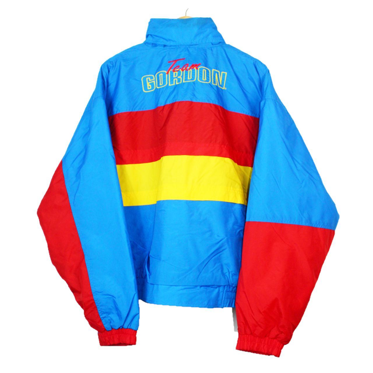 Vintage 90s Multi-Coloured Cosy Fleece Lined Racing... - Depop