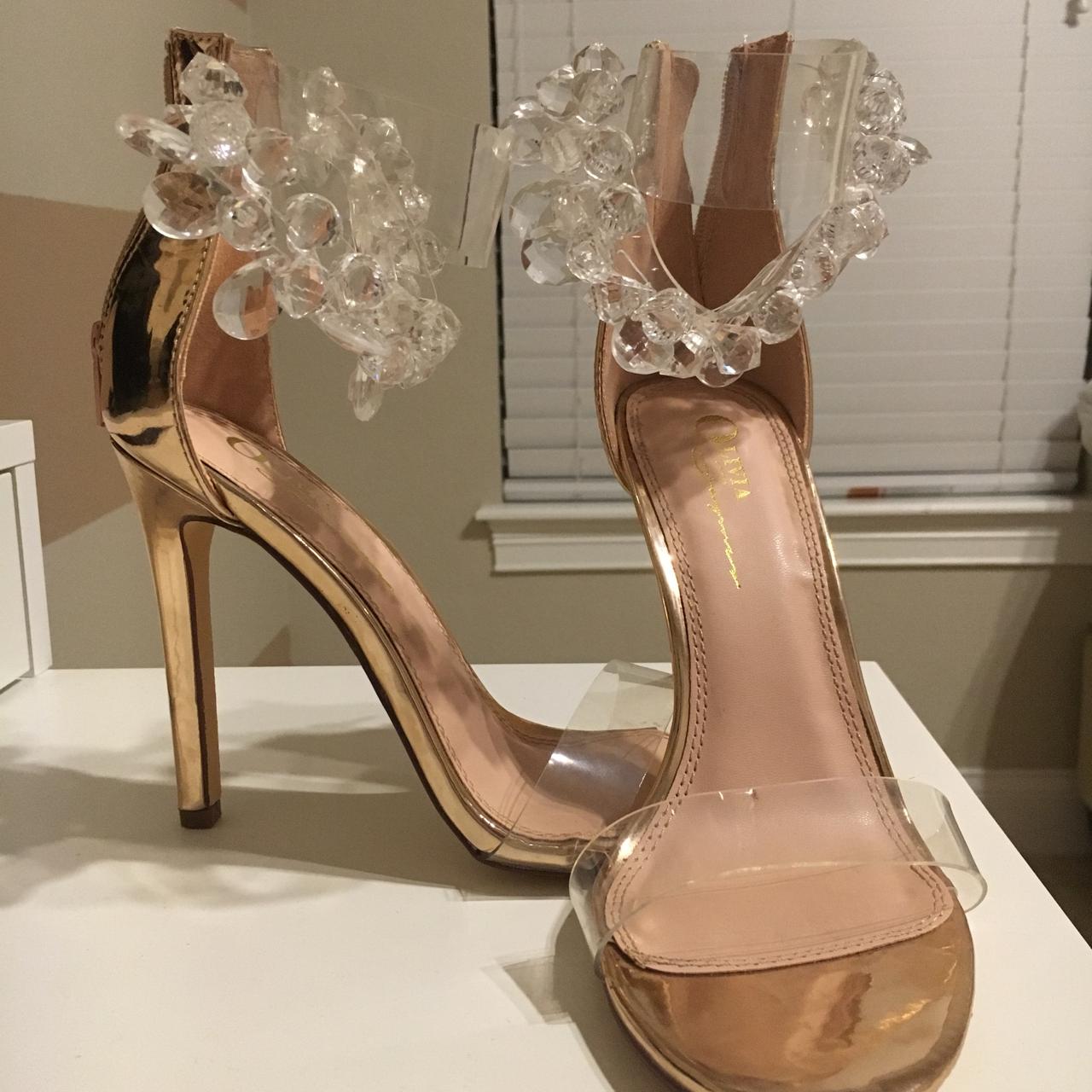 Never worn prom/wedding/event rose gold heels Depop