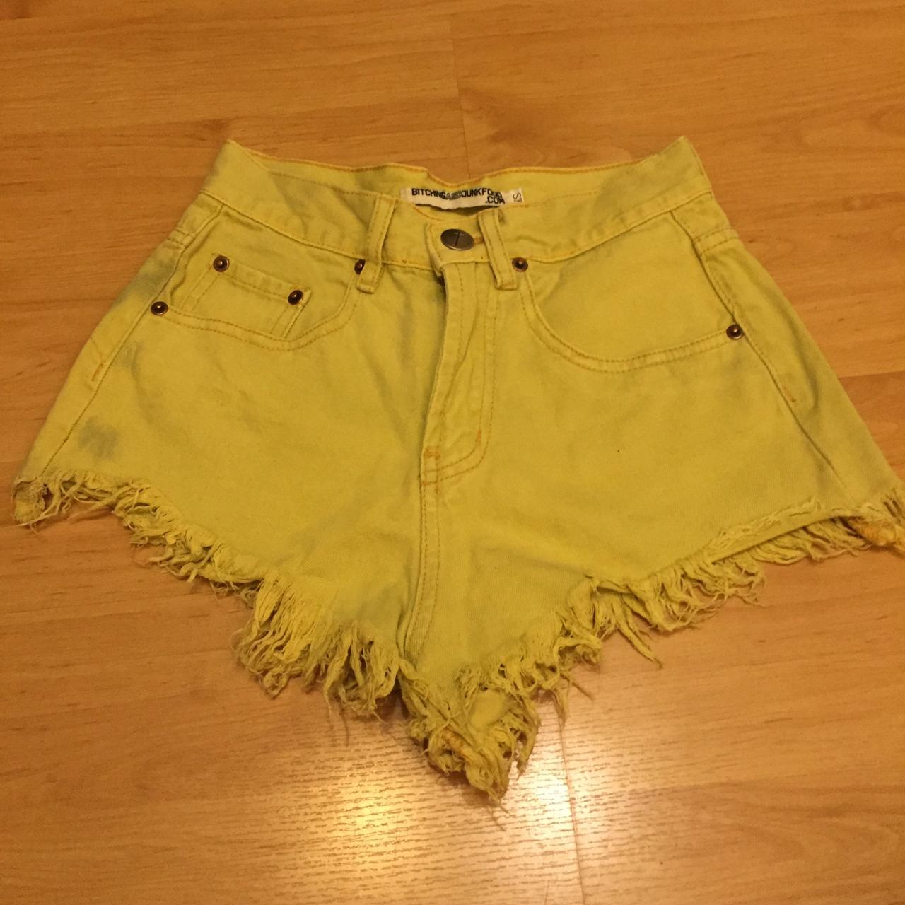 yellow winky face shorts