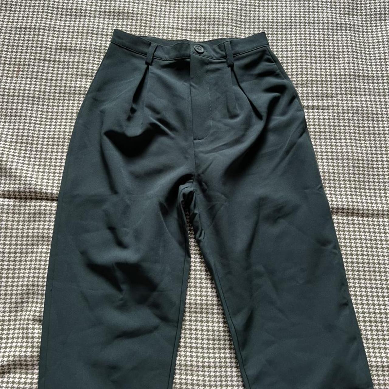 showpo-bottle-green-pants-with-single-pleat-on-each-depop