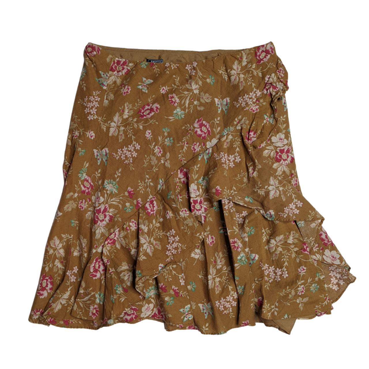 Y2k Floral midi skirt Brand American Living Size... - Depop