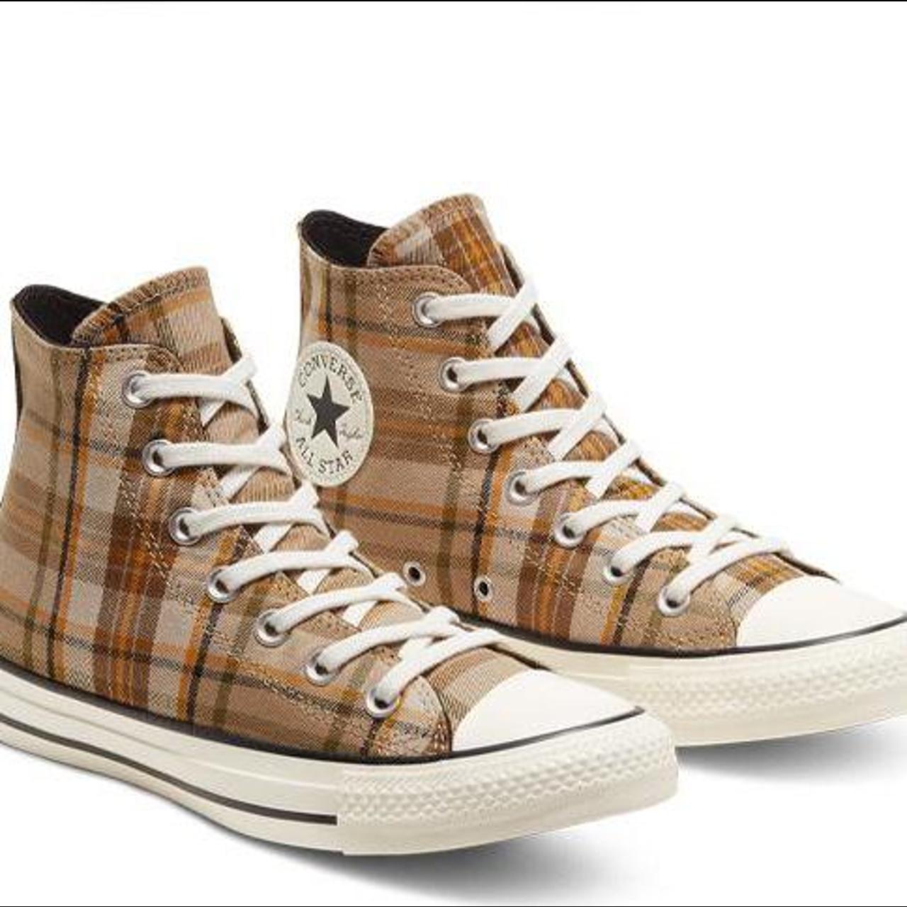 plaid and tan converse