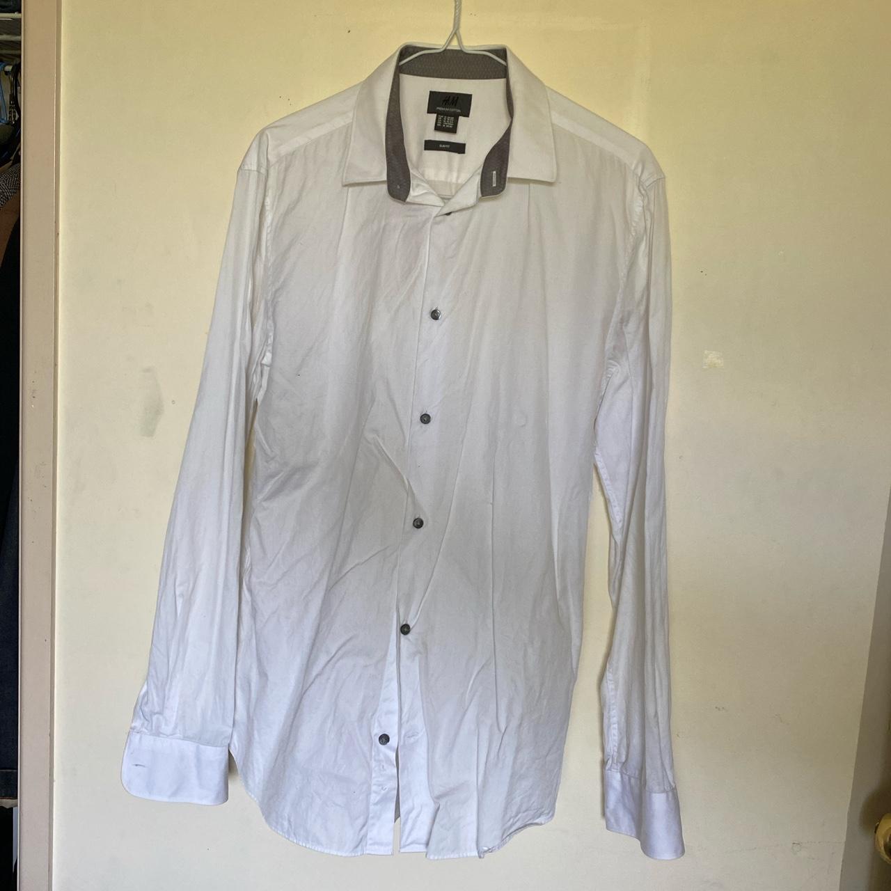 White H&M Button Up Size Men’s M Dm if interested,... Depop