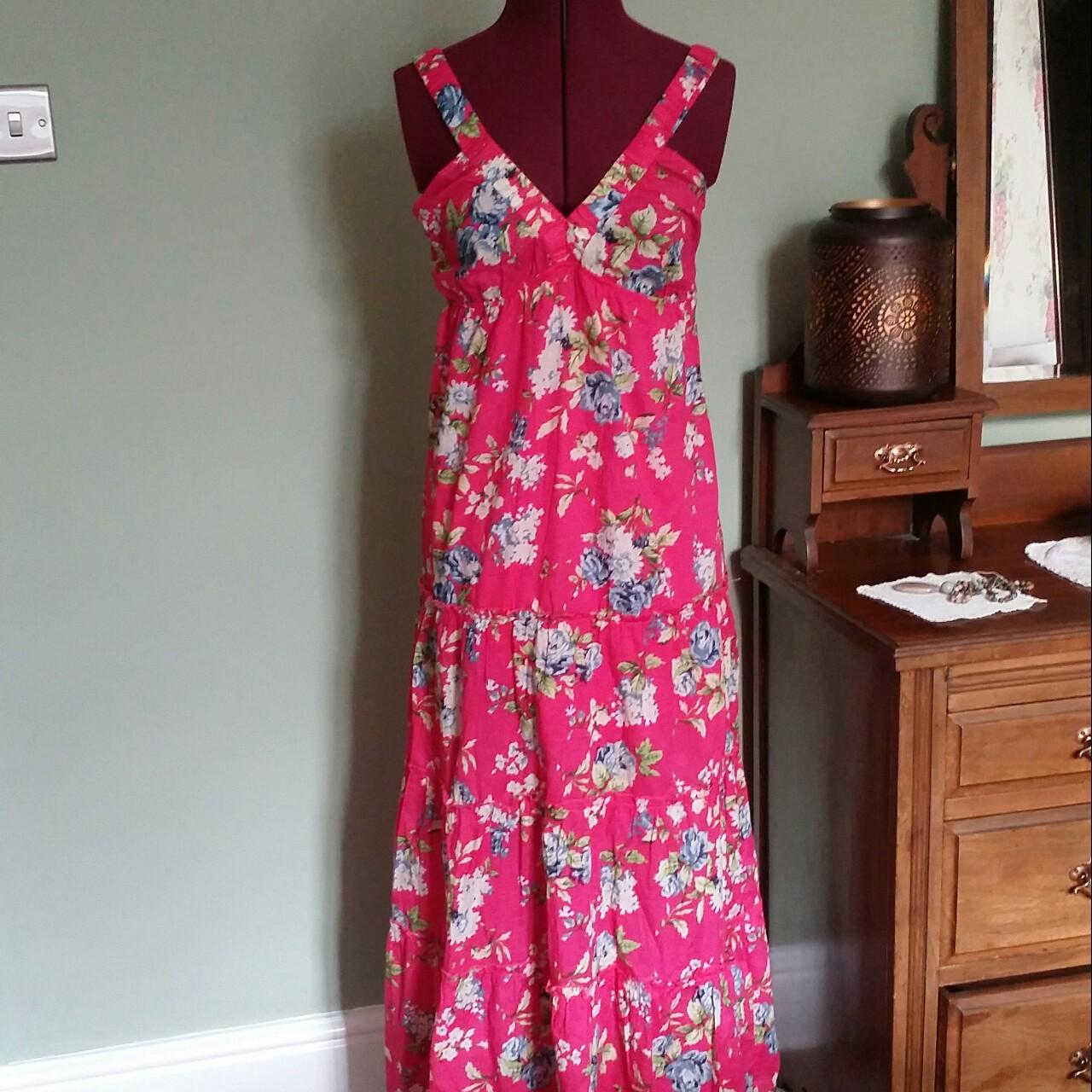 Women's Pink and Green Dress Depop