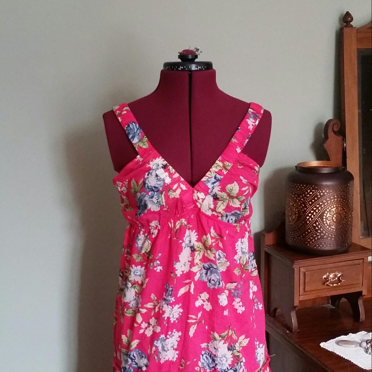 Women's Pink and Green Dress Depop