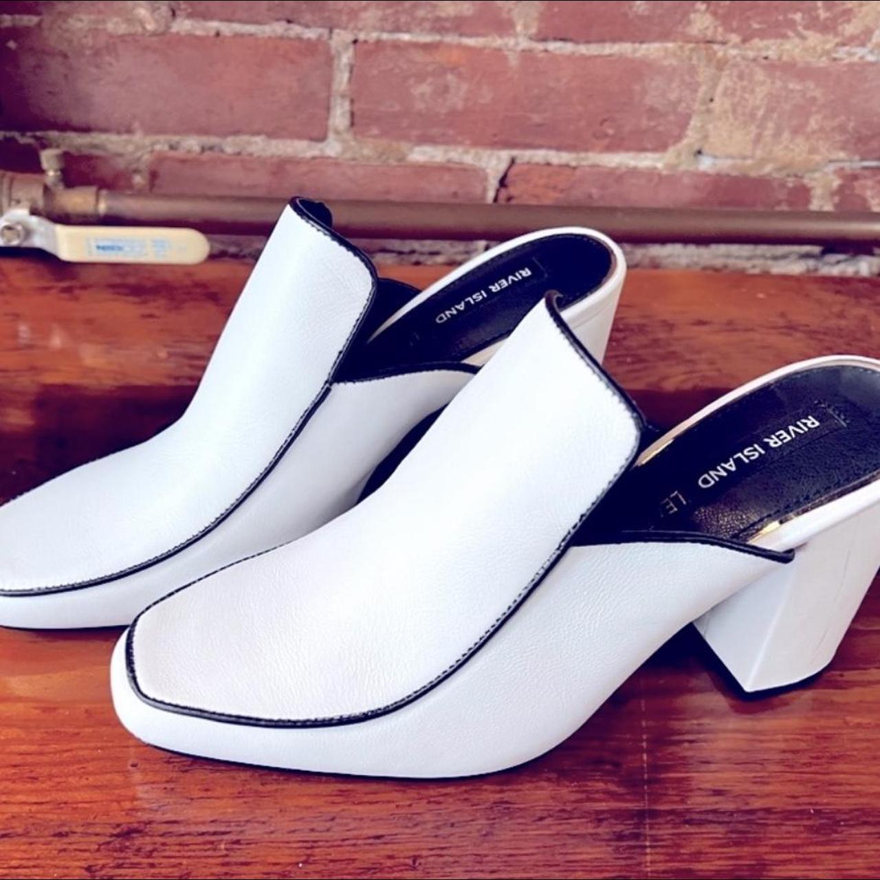 River island hot sale white mules