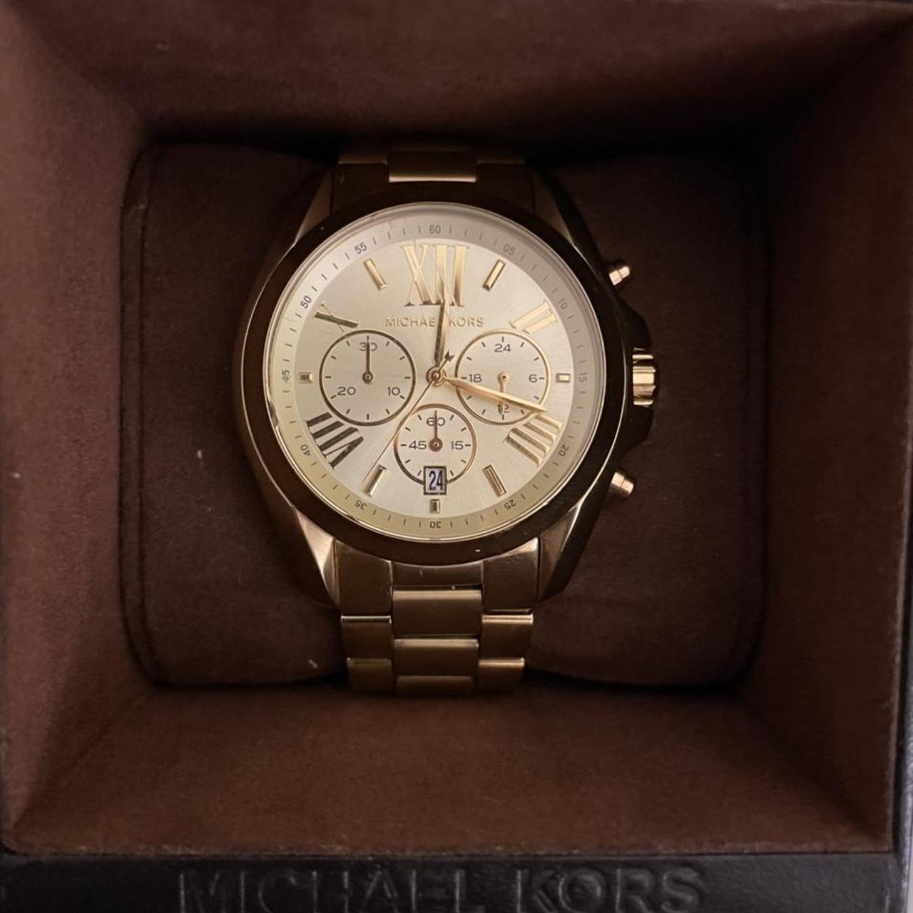Michael Kors Gold chronograph Watch Box included-... - Depop