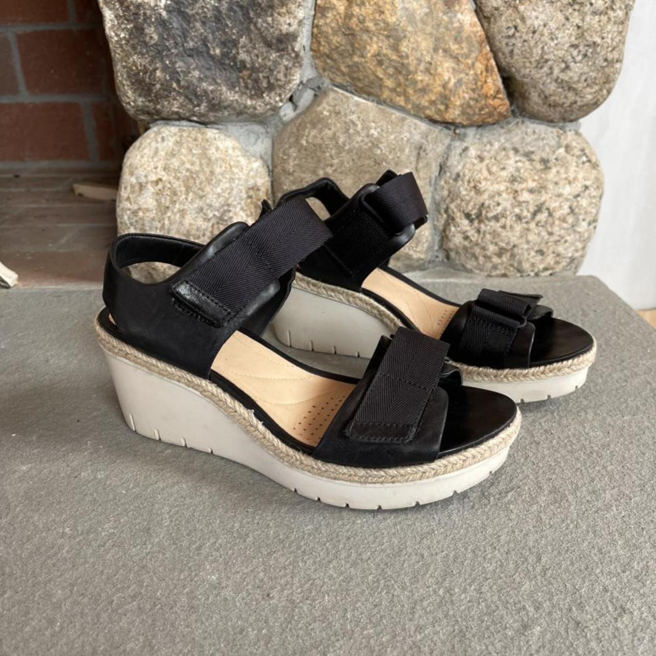 Strappy sandal wedges. Clarks. Size 8. Extremely... - Depop