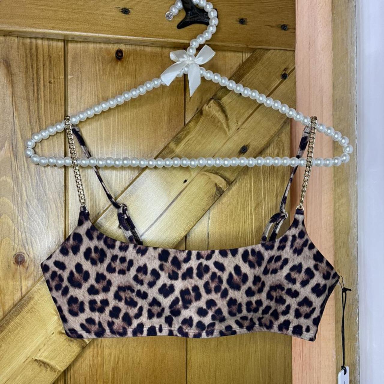 WeWoreWhat Chain Leopard Cami Bra Top. NWOT. Size... - Depop