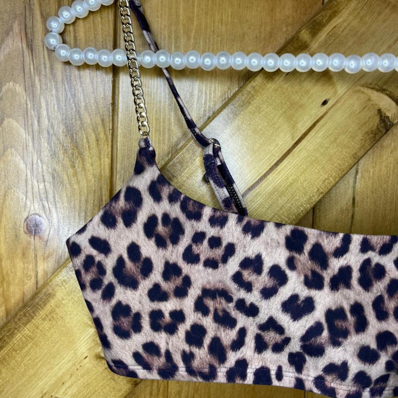 WeWoreWhat Chain Leopard Cami Bra Top. NWOT. Size... - Depop