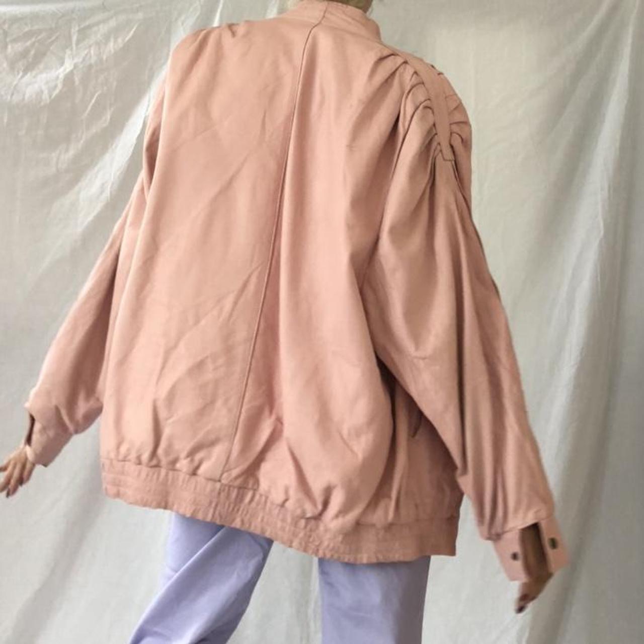 The most amazing vintage pastel pink leather jacket... Depop